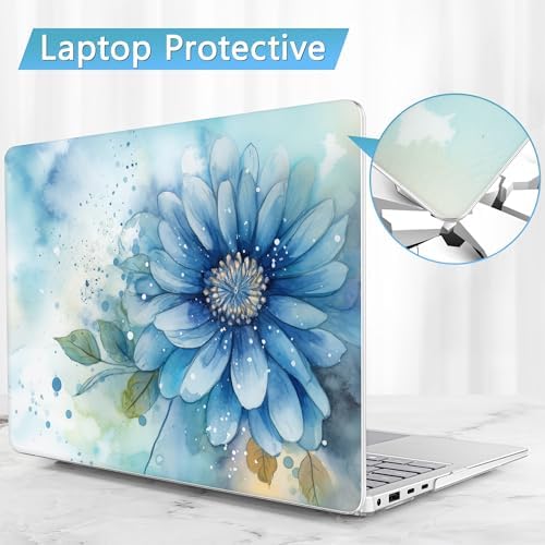 Mektron Case for 13.8" Microsoft Surface Laptop 8/7 (2026/2024) Surface Laptop 13.8 Inch Cover Fits Model 2036, Keyboard Cover +Screen Protector +Dust Plugs, Watercolor Blue Flower - Image 7