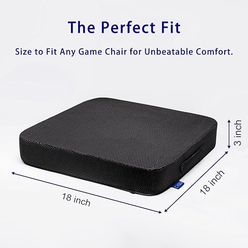 Ifoam Gel Infused Memory Foam Layer Wheelchair Cushion - Seat Cushion for Wheelchair-Office Chair, Kitchen Chair-Pressure Sore and Tailbone Pain Relief-High Dense Polyfoam Base (Black, 18×18×3 inch) - Image 2