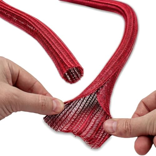 Electriduct 1/2" Hook Self Closing Wrap Around Sleeve - 25 Feet - Red - Image 3
