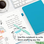 feela 12 Pack Notebooks Journals Bulk, Hardcover Notebook Classic Ruled Journal Set with Pen Holder for School Business Work Travel Writing, with 12 Black Pens, 120 GSM, 5.1”x8.3”, A5, Teal - Image 4