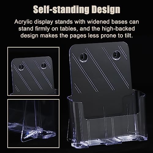 xydstay Acrylic Brochure Holder 8.5x11 Inches, Clear Display Stand, 4 Pack - Image 5
