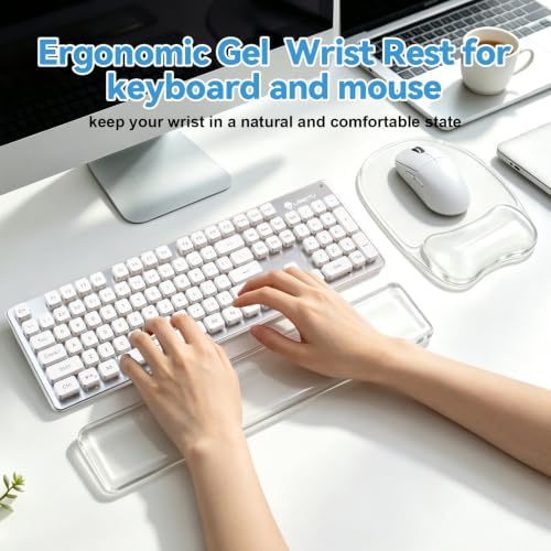 Gel Wrist Rest for Keyboard,Clear Keyboard Wrist Rest and Gel Mouse Pad Set - Image 2