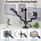Triple Monitor Desk Mount for Computer Screens up to 32" - Image 3