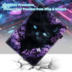 Case for Samsung Galaxy Tab S11 Ultra 14.6 Inch 2025(SM-X930/X936B),Card Slot PU Leather TPU Case Pen Holder Auto Wake Sleep,Cute Flower Cat - Image 3