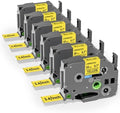 Colorty 18mm Black on Yellow Tape Replace for Brother TZe-641 P-Touch Tape by COLORTY