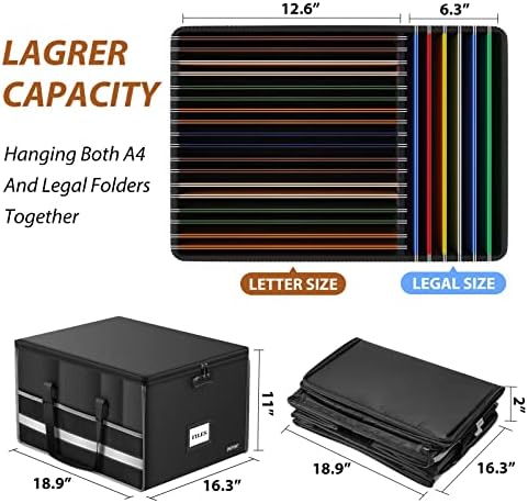 ENGPOW Large Fireproof Document Box with Lock＆Multi Pockets, 19"x16"x11" - Image 3