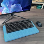 Computer Keyboard Stand with Wrist Rest, Ergonomic Tilted Keyboard Holder - Keyboard Riser with Wrist Pad - Keyboard Tray Support for Office Home - Blue - Image 7
