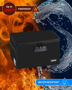 JUNDUN Index Card Holder with Lock,Collapsible Fireproof Index Card Box fits 1200 5x8-Inch Flash Cards - Business, Recipe, or Note Card Storage Boxes - Black - Image 6
