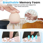 HAOCOO 3-Pcs Memory Foam Desk Set with Wrist Support, Boho Brown - Image 4