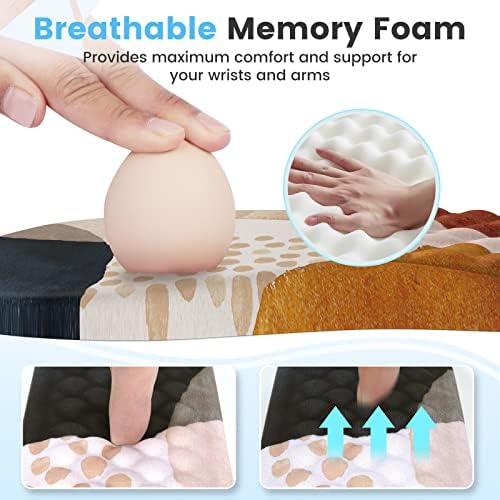 HAOCOO 3-Pcs Memory Foam Desk Set with Wrist Support, Boho Brown - Image 4
