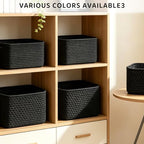 4 Pack Storage Baskets for Organizing, 13''Lx11''Wx8''H Woven Baskets for Storage Toys, Towels, Books, and Clothes, Cotton Rope Basket for Shelves with Handle - Image 4