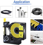 USUPERINK 10 Pack Compatible Labels Tape Replacement for DYMO 18056 12mm 1/2" x 5ft Black on Yellow Heat Shrink Tube Labels for Cables Use with Rhino 3000 4200 5200 5000 6000 Industrial Label Maker - Image 3