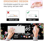 Ergonomic Keyboard Wrist Rest & Mouse Pad Wrist Rest Set, Chaos Coordinator Quote Vintage Watercolor Floral Large Gaming Desk Mat 31.5"x 11.8" with Memory Foam, Easy Typing Pain Relief for Home Office - Image 5