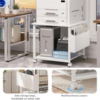 Lerliuo White Large Printer Stand with Storage - Image 4