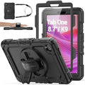 SEYMAC stock Tablet Case for Lenovo Tab One / K9 (TB305FU) 8.7 inch Drop-Proof Protection Cover with 360° Rotate Stand & Strap [Pen Holder] & Screen Protector 2025, Black by SEYMACstock