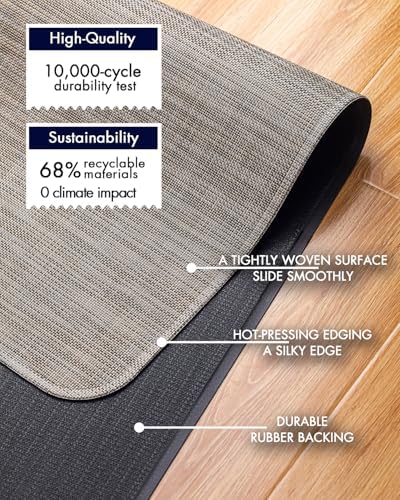 BARoyal Office Chair Mat for Hardwood Floor Under Desk Computer Rolling Chair Mat for Wood/Tile Floor Non-Slip Heavy Duty Desk Rug PVC Plastic Hard Floor Protector 30" x 48"(Soapstone) - Image 4