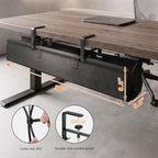 No Drill Under Desk Cable Management Tray, 36 Inch, Black - Image 3