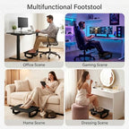 Bamboo Under Desk Foot Rest Foot Stool Rocking Footrest (Black Semicircle) - Image 4