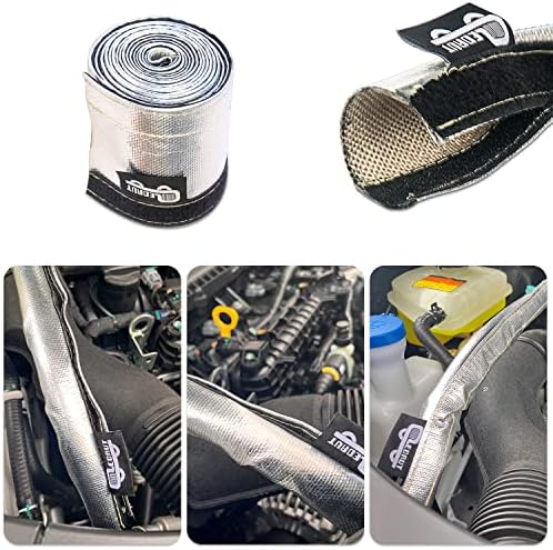 Heat Shroud Sleeve Aluminized 2 Pcs for Ultimate Heat Protection Hose Wire Shield 1-1/4''I.D. x 10FT, with 20 Pcs 7.8Inch Stainless Steel Cable Metal Zip Ties - Image 3