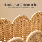 Scalloped Magazine Holder, Hand-wowen Paper Rope Book Holder, Wicker Mail Organizer, File Storage for Bedroom, Narrow Floor Basket for living Room, Office - Image 3