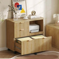 Bestier Filing Cabinet, 3 Drawer Wood File Cabinet for A4/Letter/Legal, Oak by Bestier
