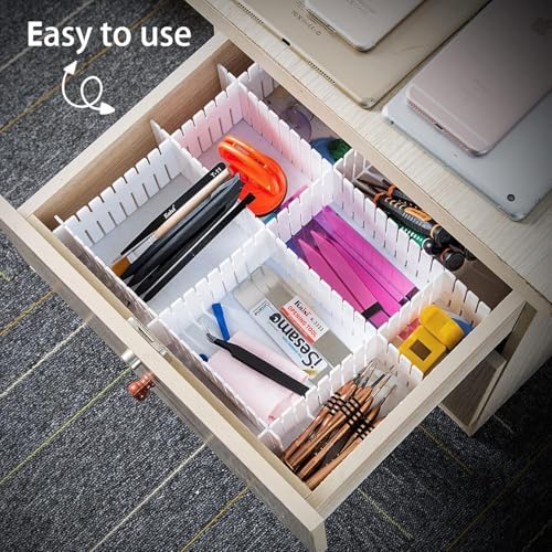 85Pcs Drawer Dividers, Adjustable Drawer Organiser, Cut at Will for Tidying Clutter Clothes, Socks, Makeup, Dresser, Kitchen Black - Image 6