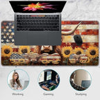 Keyboard Wrist Rest and Mouse Pad Set,31.5x11.8 Inches Desk Mat,Waterproof Non-Slip Ergonomic Wrist Support for Pain Relief,Extended Desk Protector for Office Home,Sunflower Highland Cow - Image 7