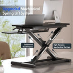 FLEXISPOT Standing Desk Converter 28" Desk Riser for Small Spaces, Compact Desktop Riser Sit Stand Computer Workstation, Stand Up Desk Converter for Laptop & Single Monitor, Black - Image 5