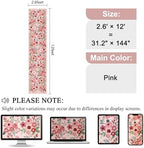 DUKINO 2.6x12 Washable Runner Rug, Floral Non Slip Long Kitchen Rug, Pink - Image 2