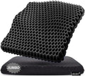 Gel Seat Cushion, Jumbo&Thick Gel Cushion with Non-Slip Cover for Home Office Car Seat Wheelchair, Soft Breathable Honeycomb Chair Pads for Relieve Hip Pain, Black 20x20x1.9inch by Helishy