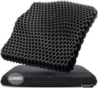 Gel Seat Cushion, Jumbo&Thick Gel Cushion with Non-Slip Cover for Home Office Car Seat Wheelchair, Soft Breathable Honeycomb Chair Pads for Relieve Hip Pain, Black 20x20x1.9inch by Helishy