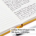 feela 15 Pack Pocket Small Notebooks Bulk, Mini Cute Notepads Hardcover College Ruled Lined Journals with Pen Holder for School Business Memos, with 15 Black Pens, 3.5”x 5.5”, A6, Yellow - Image 3
