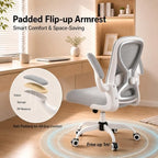 Ergonomic Home Office Chair, 4-Way Lumbar, Thick Cushion, 330LBS (Gray/Finish Silver) - Image 5