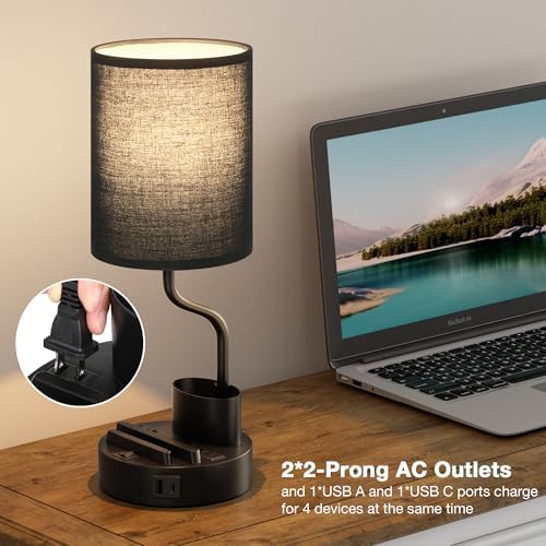 Fenmzee Bedside Lamps for Bedroom Set of 2 - Table Desk Lamp for Nightstand - Image 3
