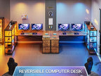SEDETA 64.5" Reversible L Shaped Office Desk with Storage Drawers, Shelves - Image 3