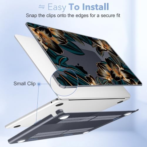 May Chen for M5 MacBook Air 13.6 Inch Case 2026 2025 2024-2022 Release M5 A3449 M4 A3240 M3 A3113 M2 A2681, Plastic Hard Shell Case for MacBook Air 13.6" with Retina Display, Golden Lilies Flowers - Image 6