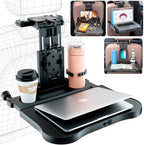 Car Back Seat Tray Table - Stable Foldable Auto Backseat Food Trays Desk for Rear Passenger Road Trip Eating & Work, Multifunctional Adjustable Travel Tray with Phone Drink Holder for Laptop iPad by EverywhereWeGo