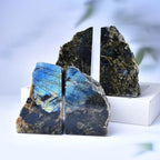 Labradorite Bookends Decorative Blue Crystal Stone Book Holders Heavy Duty - Image 3