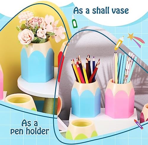 Yeaqee 20 Pcs Pencil Shaped Pen Holders, Cute Pen Cup, 5 Colors - Image 4