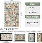 DUKINO 3x5 Area Rugs, Non Slip Floral Washable Rug for Bedroom, Sage Green - Image 2