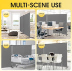 Rantila Indoor Room Divider, Portable Office Divider, Room Divider Wall Screen 2 Large Panel, Folding Partition Privacy Screen Walls Dividers for Room Separator 142" W x 71" H,Gray - Image 5