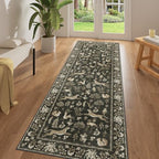 DUKINO 2x6 Runner Rug, Washable Animal Kitchen Rugs Non Slip Charcoal Black - Image 3