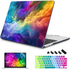Mektron for 2026/2025/2024/2023 MacBook Air 15 INCH M5 A3448 /M4 A3241 /M3 A3114 /M2 A2941 Case, Printed Plastic Hard Shell Cover with 15.3" Liquid Retina Display Touch ID, Rainbow Cosmic by Mektron