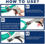 Zhushan Stainless Steel Cable Tie Gun, Auto Tighten & Cut Tool for 4.6–7.9mm Metal Ties, 4-Level Tension, Heavy-Duty & Easy to Use - Image 6