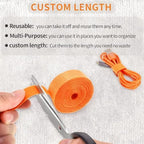 IFNOW 32FT Reusable Fastening Tape Cable Ties Double-Sided Hook-and-Loop Cable Management Tape Strength and Durability 0.4''/Width (5, Orange) - Image 2