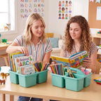 Geelin 6 Pack Classroom Caddy with Handle Plastic Storage Caddy, Green - Image 2