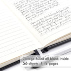 feela 15 Pack Pocket Small Notebooks Bulk, Mini Cute Notepads Hardcover College Ruled Lined Journals with Pen Holder for School Business, with 15 Black Pens, 3.5”x 5.5”, A6, Black Navy Dark Green - Image 3