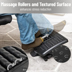 Mind Reader Adjustable Height Ergonomic Foot Rest with Massage Rollers, Black - Image 6
