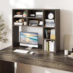 LDAILE 31'' Desk Shelf, 3-Tier Desk Hutch with 7 Shelves for Computer Desk, Desktop Bookshelf with 3 Adjustable Shelves for College Dorm Office Home Study Room Desk, 37 x 10 x 31 in - Image 2