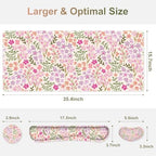 Large Gaming Mouse Pad Set, Ergonomics Keyboard Desk Mat with Memory Foam Wrist Rest, Computer PC Extended Game Mousepad, Non-Slip Desk Matt Easy Typing Pain Relief I Artistic Colroful Flowers - Image 3
